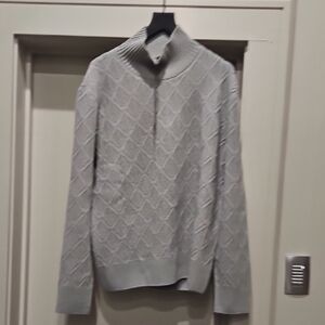 Dior Men's Light Gray Zip-Up Sweater